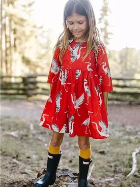 Pink chicken songbird dress